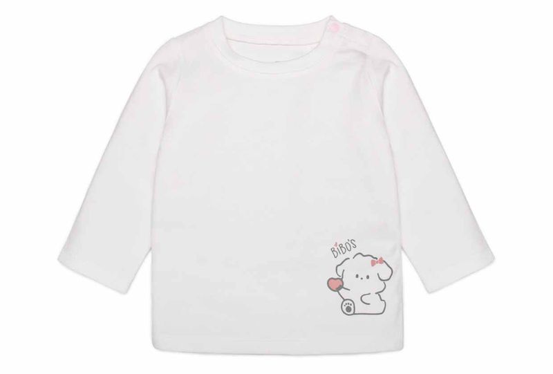 Áo dài tay bé gái Bibo's CNA T31059 màu trắng