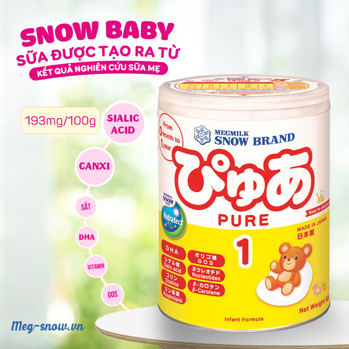 Sữa Snow Baby Nhật số 1 820g (0 - 12 tháng)