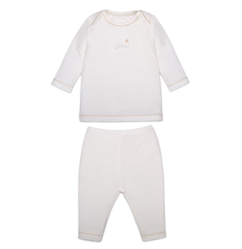 Bộ dài tay bé gái vai chờm Bibo's HY màu trắng