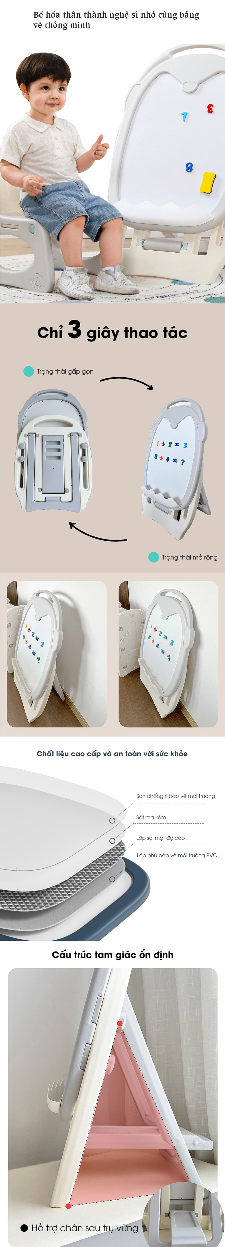 Bảng vẽ thông minh kèm ghế YY5140 màu trắng