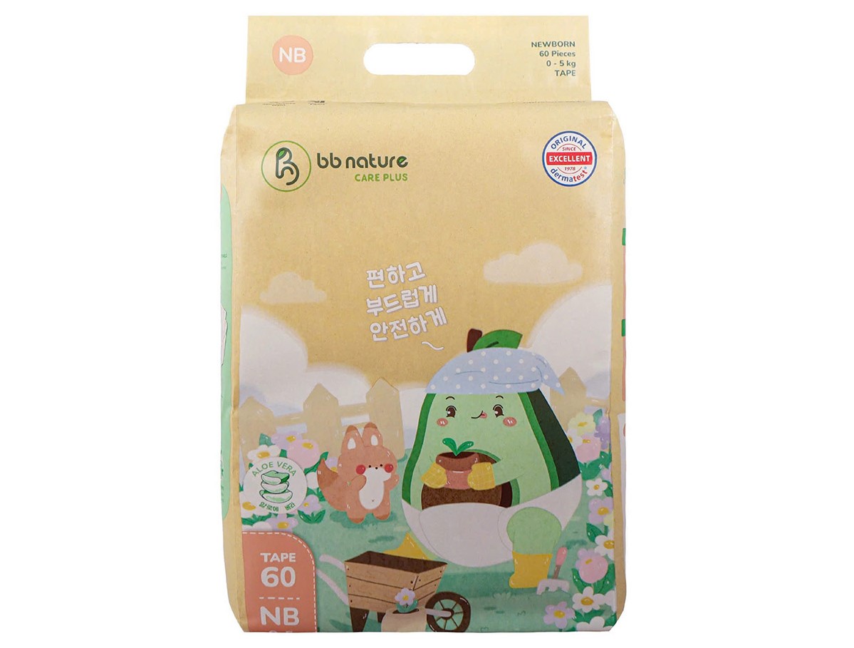 Bỉm - Tã dán BB Nature Care Plus NB60 (0-5kg)