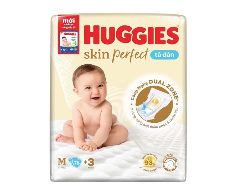 Bỉm - Tã dán Huggies size M 76 miếng 