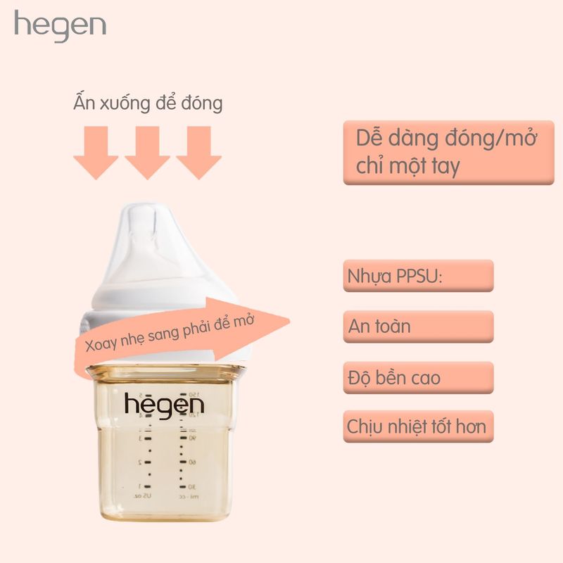 Bình sữa Hegen PPSU 150ml (1 - 3 tháng)