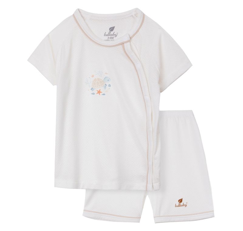 Bộ cài lệch cộc tay Lullaby NH862R trắng