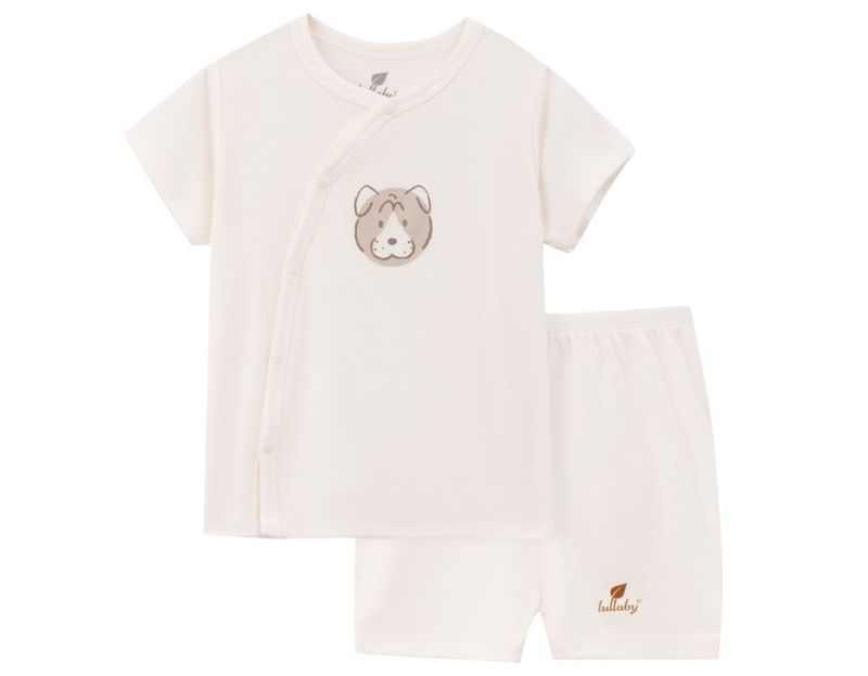 Bộ cài lệch cộc tay Lullaby NH981R trắng 