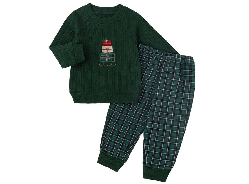 Bộ đồ Noel Little Love kẻ xanh LBST01