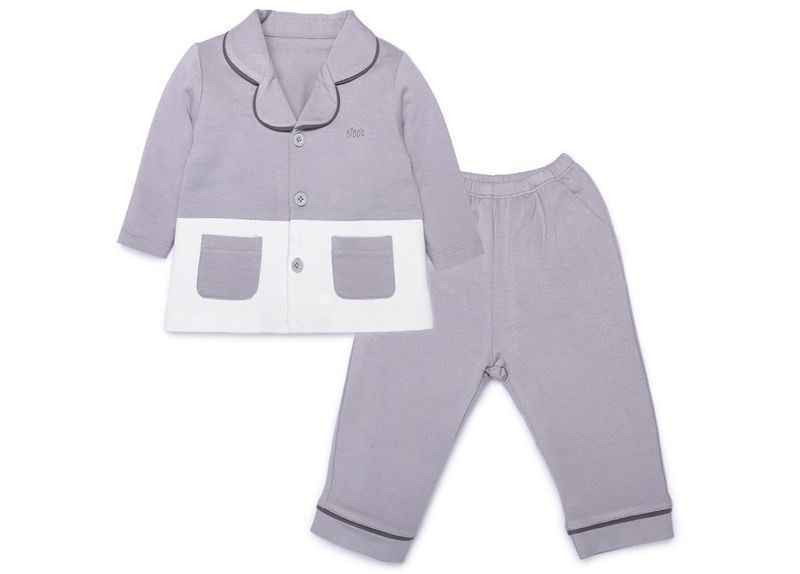 Bộ pyjama Bibo’s bamboo da cá xám