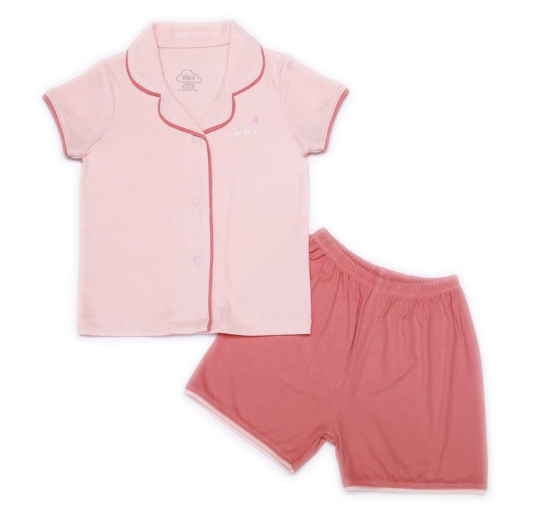Bộ pyjama cộc bé gái Bibo's LV260 cam 6M
