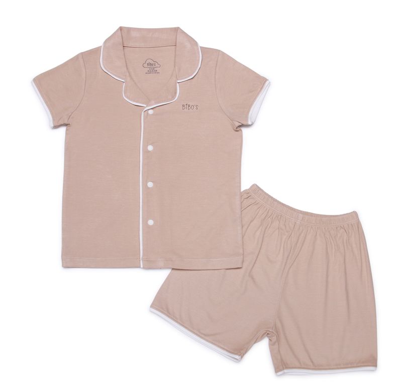 Bộ pyjama cộc bé trai Bibo's LV260 nâu nhạt 