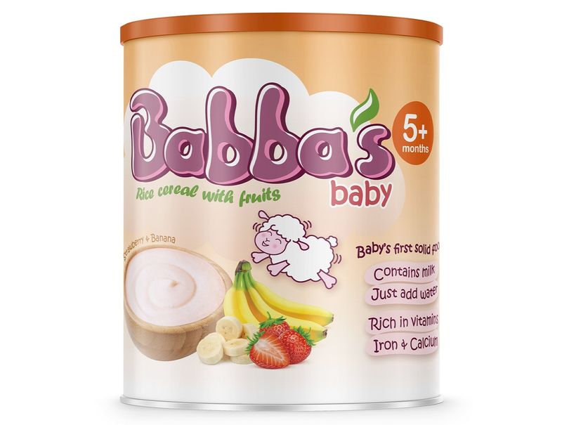 Bột ăn dặm Babba’s Baby vị dâu chuối 160g