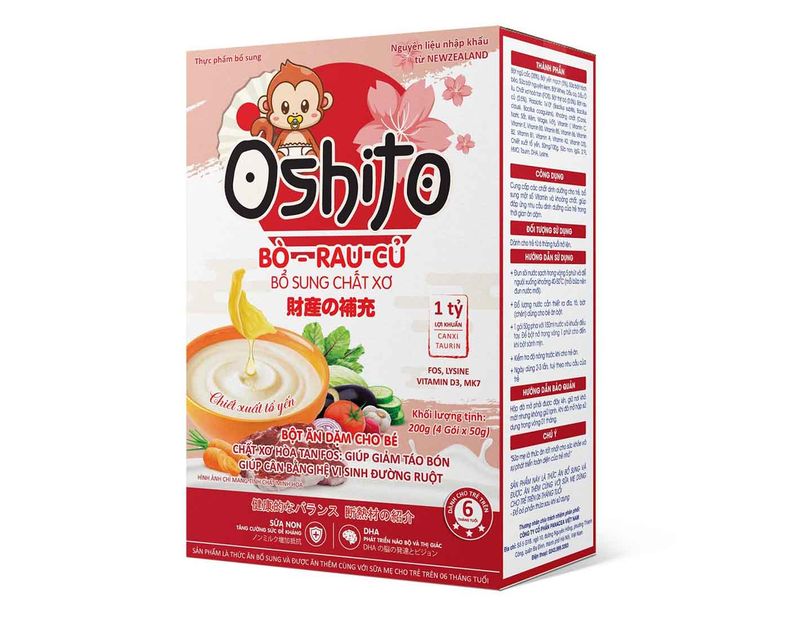 Bột ăn dặm Oshito bò và rau củ 
