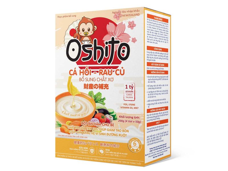 Bột ăn dặm Oshito cá hồi và rau củ