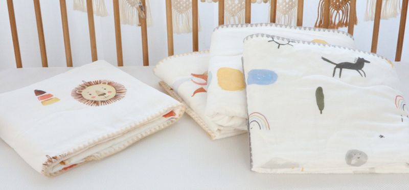Chăn điều hòa cotton 2 lớp in hình 100x100cm