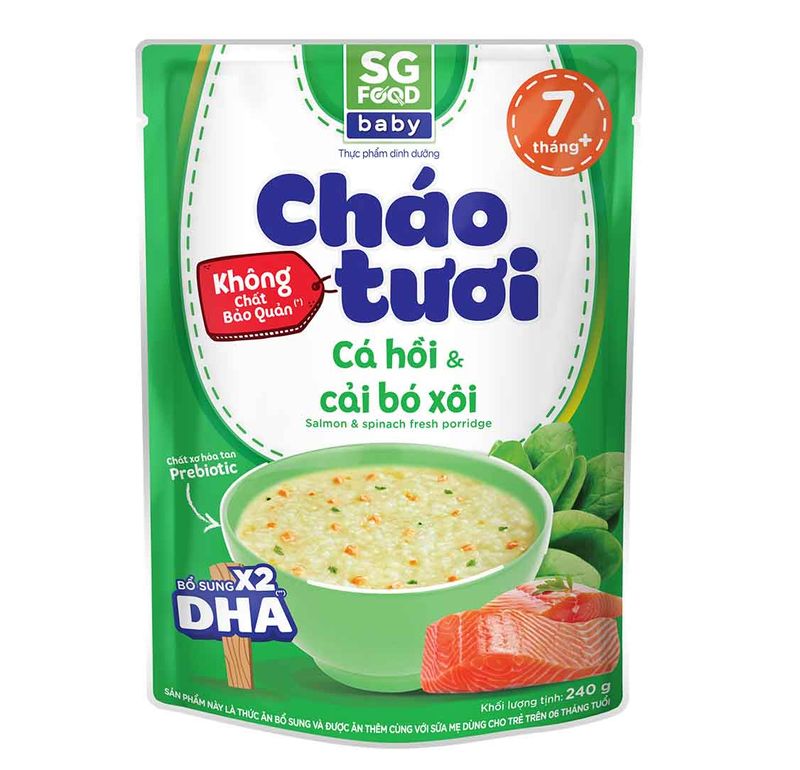 cháo tươi sài gòn food baby vị cá hồi