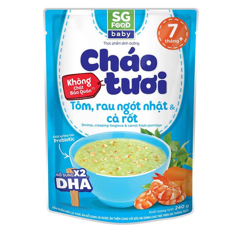 cháo tươi sài gòn food baby vị tôm