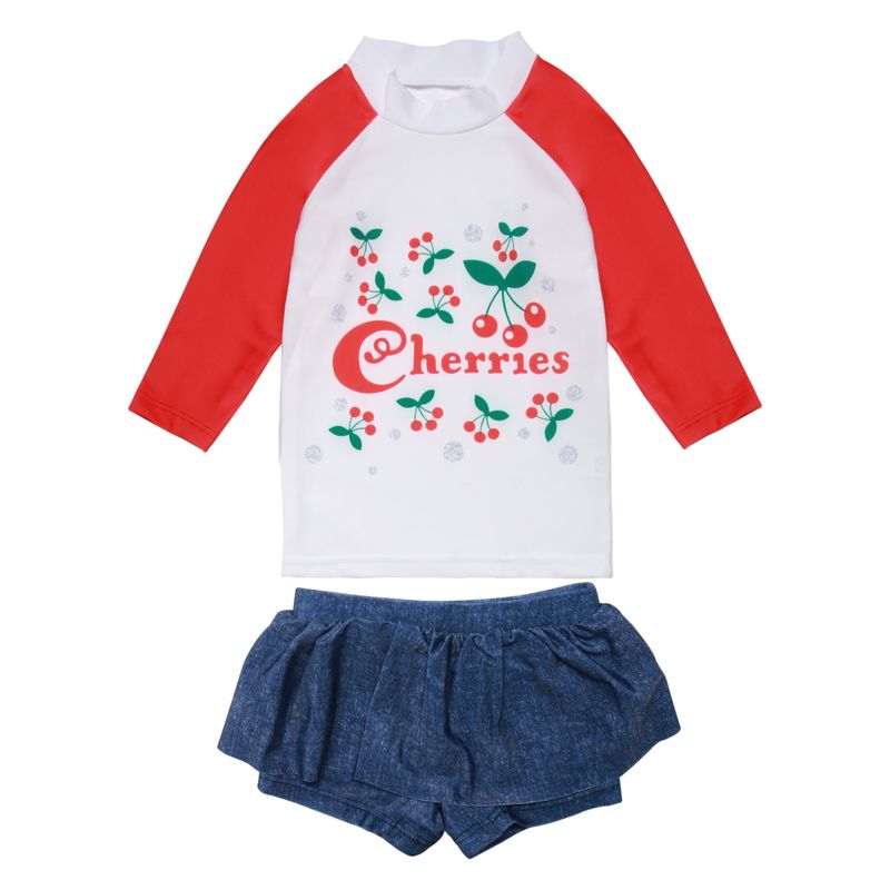 đồ bơi bé gái dài tay cherry