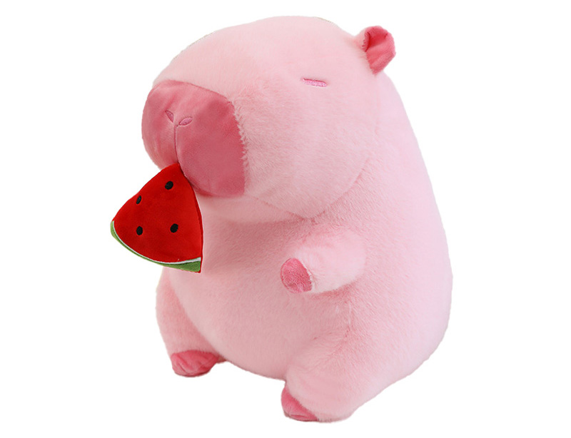 Gấu bông Capybara hồng rút dưa hấu 35cm