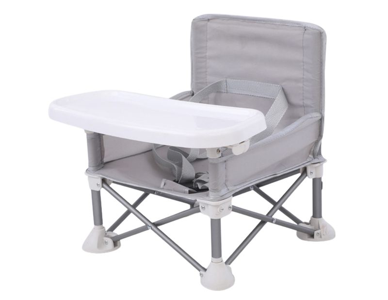 Ghế ăn dặm gấp gọn AL410 hợp kim nhôm siêu nhẹ ghi