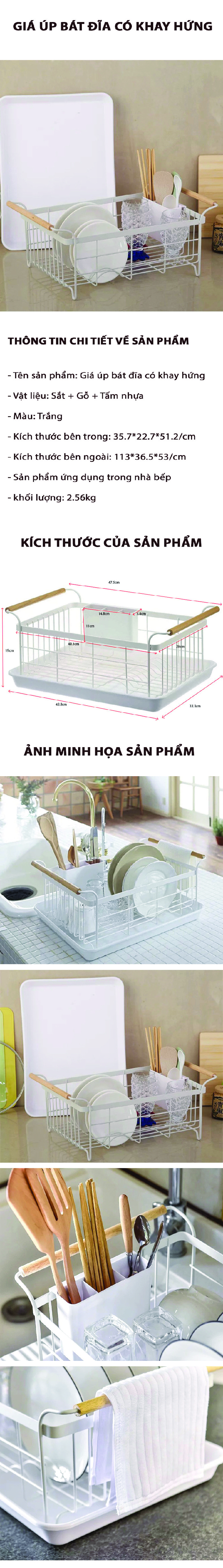 Giá úp bát đĩa có khay hứng OGJ-LSL001A