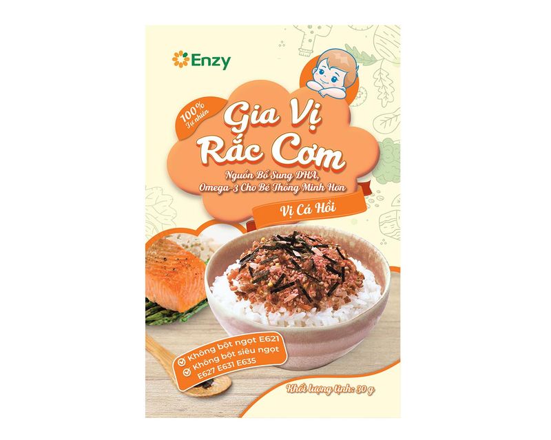 gia vị rắc cơm enzy cá hồi