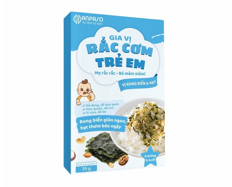 Gia vị rắc cơm trẻ em Anpaso vị rong biển và hạt 35g