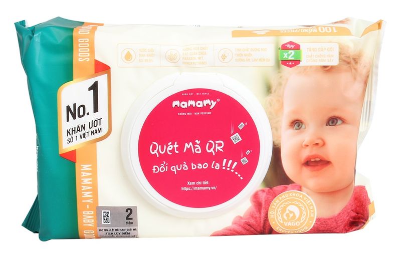 Giấy ướt Mamamy có nắp không mùi