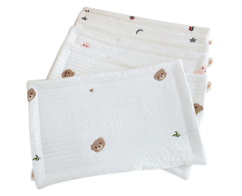 gối sơ sinh cotton cao cấp thêu hình