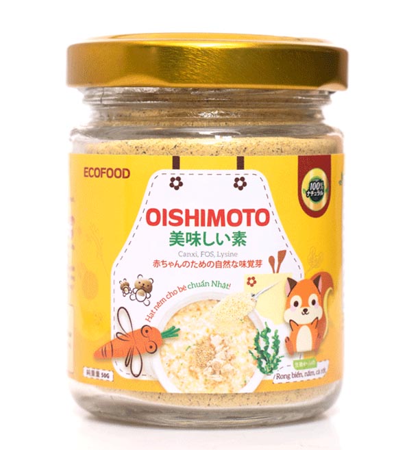 Hạt nêm ăn dặm Oishimoto Ecofood nấm và rong biển 50g
