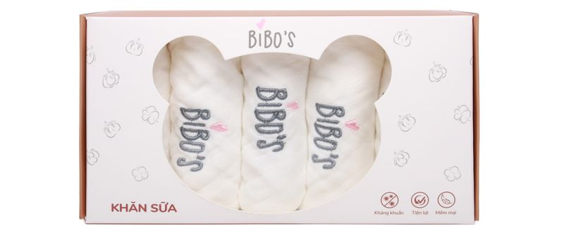 Hộp khăn sữa Bibo's xô sợi cotton cho bé