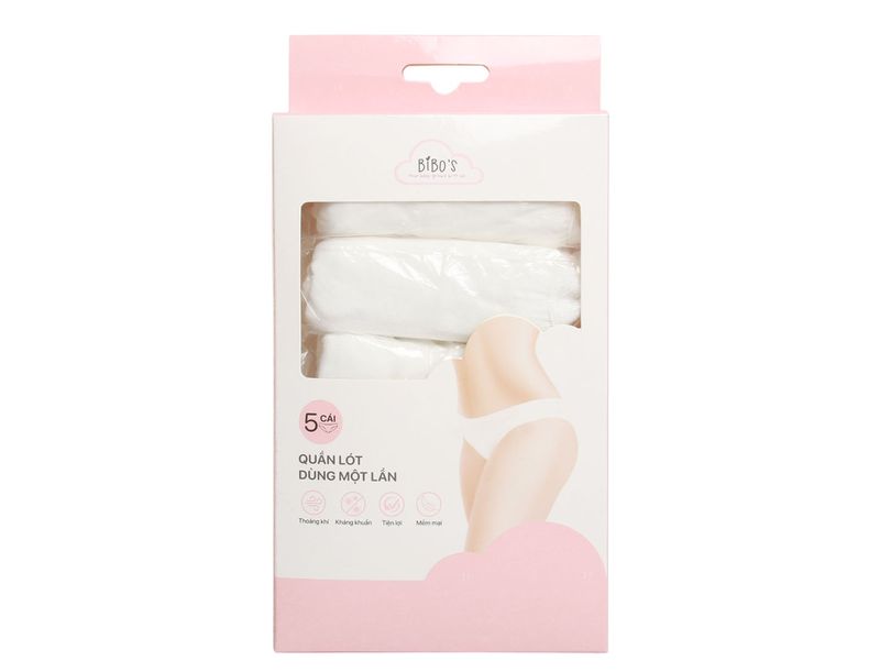  Hộp quần lót dùng 1 lần vải cotton (set 5 cái)