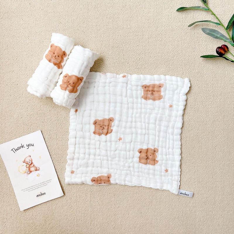 Khăn sữa Mochee vải xô nhăn 6 lớp 25x25cm