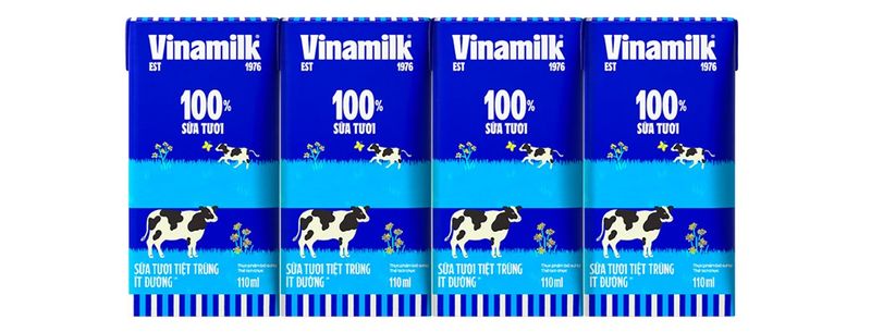 Sữa tươi tiệt trùng Vinamilk ít đường 110ml