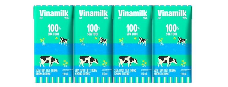 Sữa tươi tiệt trùng Vinamilk không đường 110ml