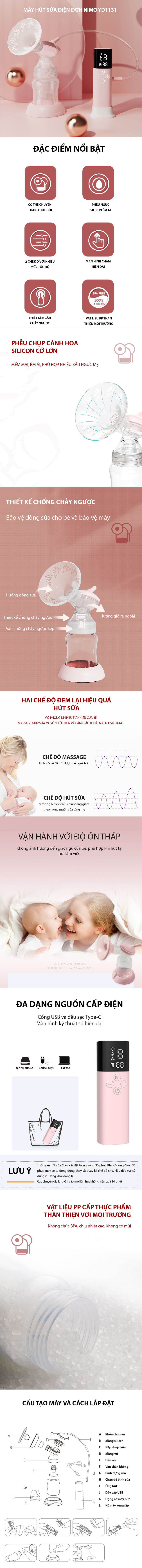 Máy hút sữa bằng điện đơn Nimo YD1131