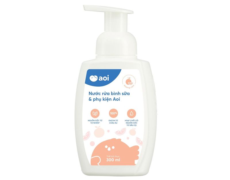 Nước rửa bình sữa và phụ kiện Aoi 500ml-hương cam