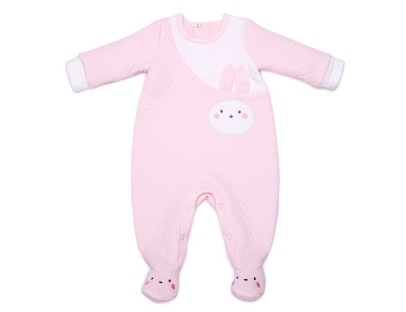 Romper dài tay bé gái Bibo's H18257 hồng tai thỏ