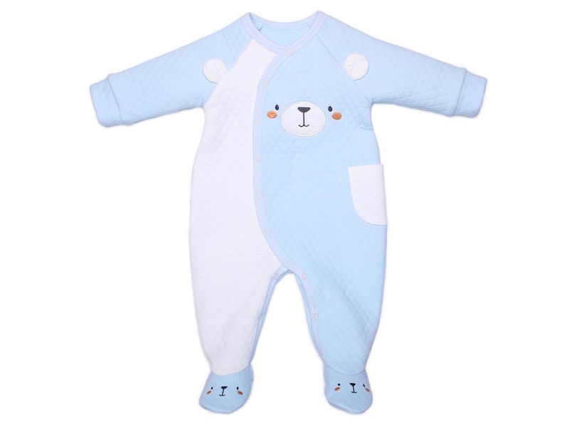 Romper dài tay bé trai Bibo's H18257 xanh tai gấu