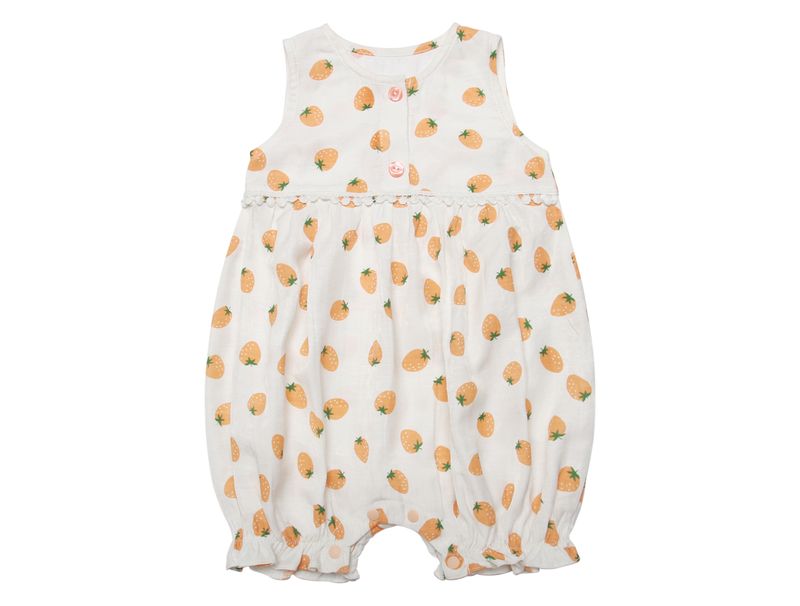 Romper đùi bé gái Bibo's vải thô dâu cam