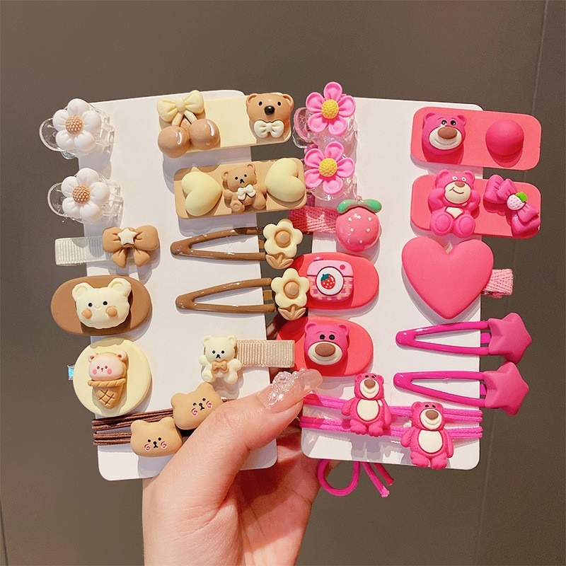 Set 12 kẹp tóc cho bé tạo hình dễ thương