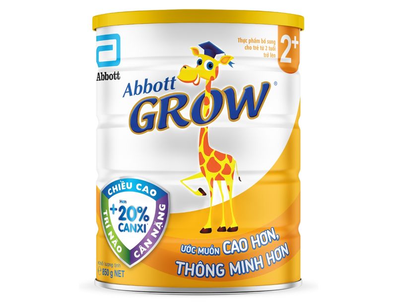 Sữa Abbott Grow 2+ 850g hương vani (2Y+)