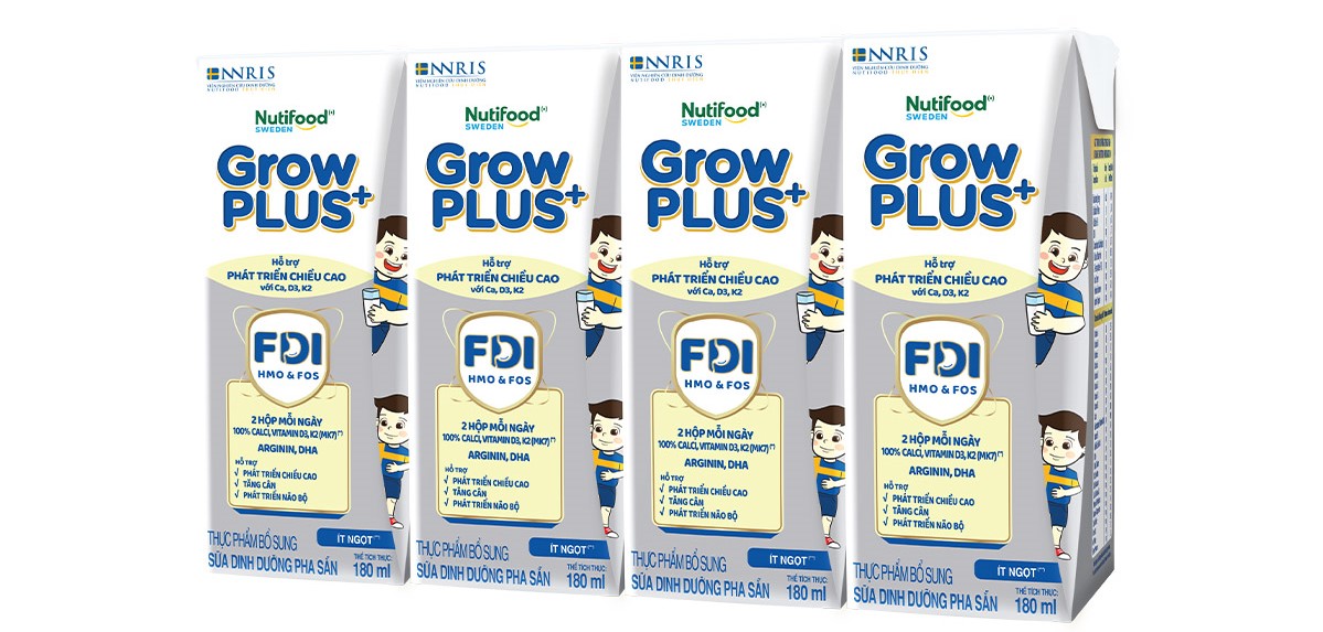 Thùng 48 hộp sữa bột pha sẵn GrowPLUS+ bạc 180ml