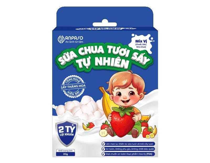 Sữa chua tươi sấy tự nhiên Anpaso mix vị 20g