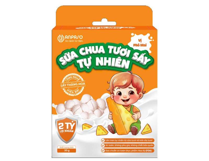 Sữa chua tươi sấy tự nhiên vị phô mai Anpaso 20g
