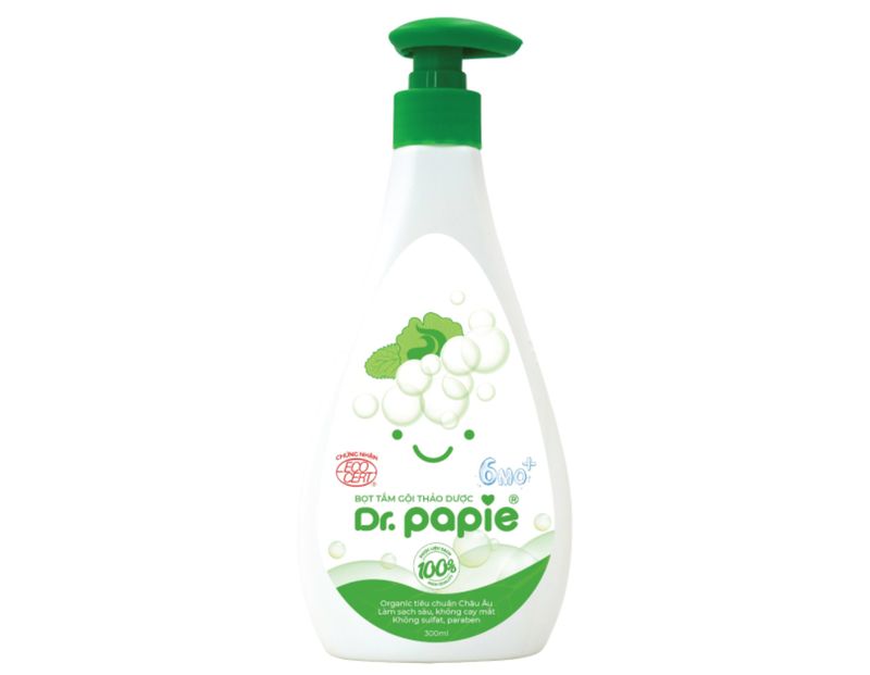 Sữa tắm gội thảo dược dạng bọt Dr.Papie 300ml