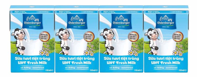 Sữa tươi tiệt trùng Oldenburger có đường 4x110ml