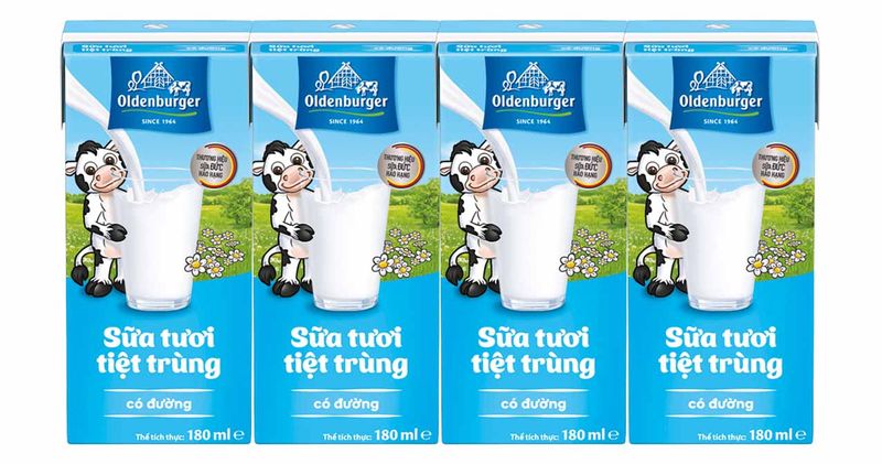 Sữa tươi tiệt trùng Oldenburger có đường (4x180ml)