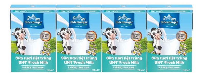 Sữa tươi tiệt trùng Oldenburger ít đường 4x110ml