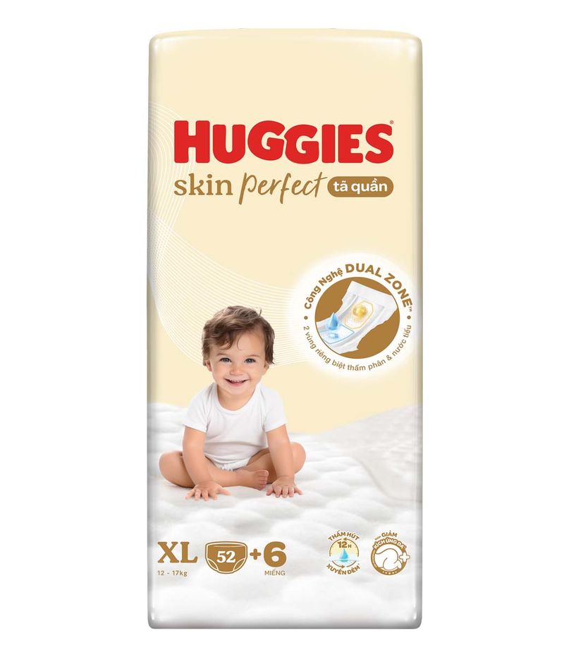 Tã quần Huggies Skin Perfect size XL 52 +6 miếng