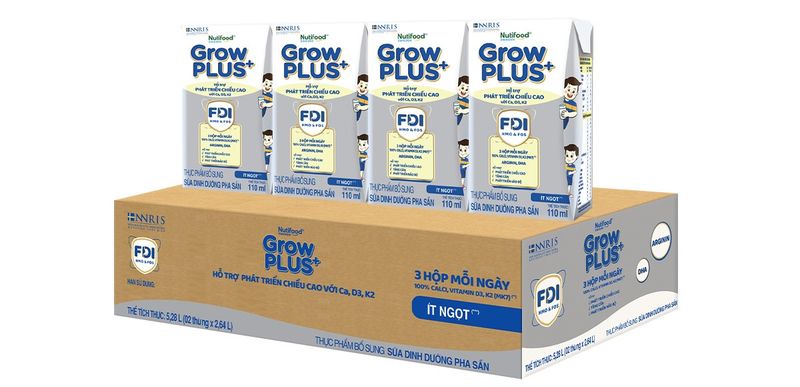Thùng 48 hộp sữa bột pha sẵn GrowPLUS+ bạc 110ml