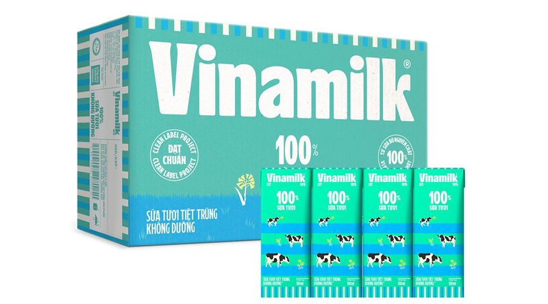 Sữa tươi tiệt trùng Vinamilk không đường 180ml